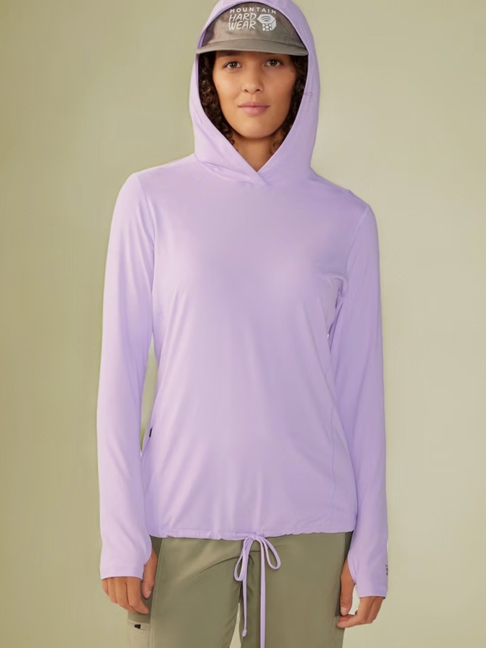 Mountain Hardwear Light Purple Hooded Long-Sleeve Pullover/ Crater Lake Hoodie